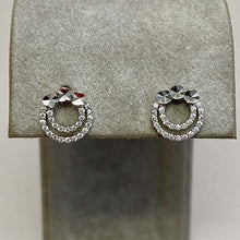 Pave Double Circle with Disc Trio Earrings