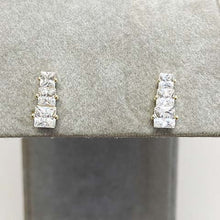 Cubic Zirconia Stacked Trio Stud Earrings