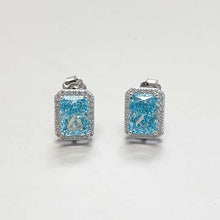 Rectangle Halo Stud Earrings