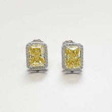 Rectangle Halo Stud Earrings