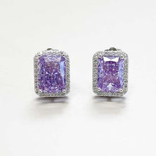 Rectangle Halo Stud Earrings