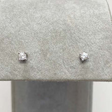 Cubic Zirconia Square Solitaire Stud Earrings