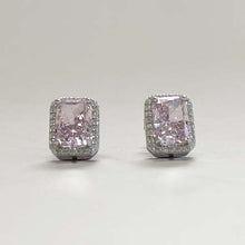 Rectangle Halo Stud Earrings