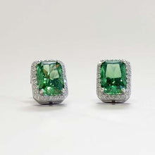Rectangle Halo Stud Earrings