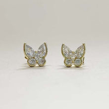 Butterfly Round & Teardrop Bezel Earrings