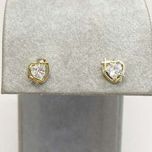 Cubic Zirconia Heart with 2 Crosses Stud Earrings