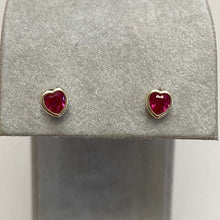 Crystal Bezel Heart Stud Earrings