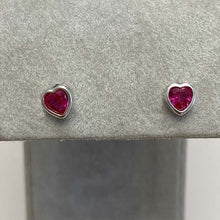 Crystal Bezel Heart Stud Earrings