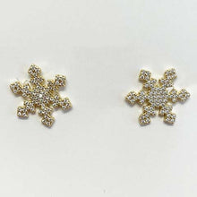 Pave 6-Bar Snowflake Stud Earrings