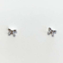 Mini Bow with Baguette Stud Earrings