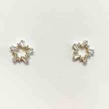 Cubic Zirconia Baguette Star Stud Earrings