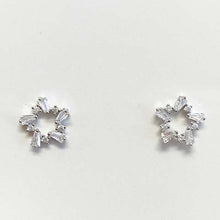 Cubic Zirconia Baguette Star Stud Earrings