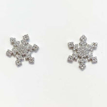 Pave 6-Bar Snowflake Stud Earrings
