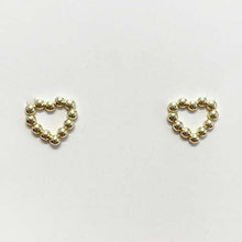 Beaded Open Heart Stud Earrings