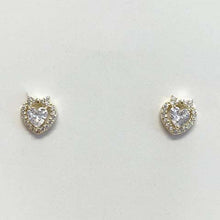 Heart Halo with Bow Stud Earrings