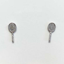 Tennis Racket Pave Handle Stud Earrings