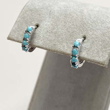 Turquoise Stones Huggie Hoop Earrings
