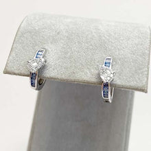 Pave Teardrop Baguette Channel Huggie Earrings