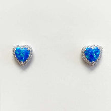 Opal Heart Halo Stud Earrings