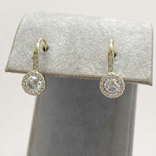 Cubic Zirconia Halo Leverback Earrings
