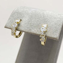 Multi-Shape Cubic Zirconia Huggie Hoop Earrings
