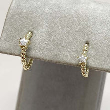 Cubic Zirconia Star Bubble Huggie Hoop Earrings