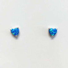 Opal Heart Stud Earrings