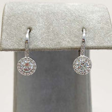 Cubic Zirconia Halo Leverback Earrings