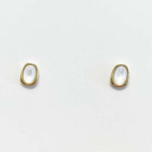Oval Mother of Pearl Stud Earrings