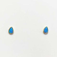 Bezel Pear Shaped Stone Stud Earrings