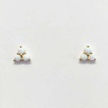 3-Opal Stone Stud Earrings