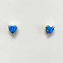 Opal Heart Stud Earrings