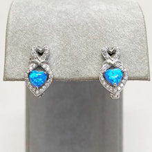 Opal Halo Heart Leverback Earrings