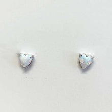 Opal Heart Stud Earrings