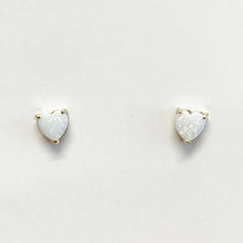 Opal Heart Stud Earrings
