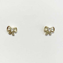 Open Bow Cubic Zirconia Stud Earrings