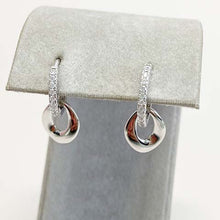 Oval Link Pave Huggie Hoop Earrings