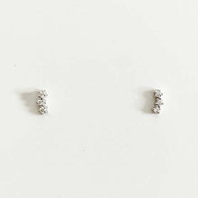 Mini Cubic Zirconia Trio Bar Stud Earrings