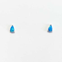 Plain Opal Teardrop Stud Earrings
