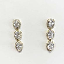 Cubic Zirconia Teardrop Halo Drop Earrings