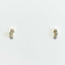 Mini Cubic Zirconia Trio Bar Stud Earrings