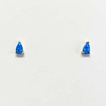 Plain Opal Teardrop Stud Earrings