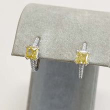 Square Cubic Zirconia Pave Hoop Earrings