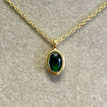 Cubic Zirconia Oval Bezel Pendant Necklace