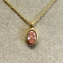 Cubic Zirconia Oval Bezel Pendant Necklace