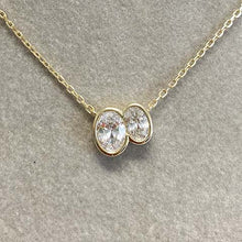 Cubic Zirconia Double Oval Bezel Necklace