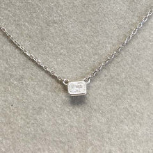 Tiny Cubic Zirconia Rectangle Bezel Necklace
