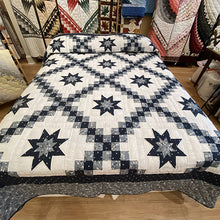 Blue Irish Chain Star Queen Quilt