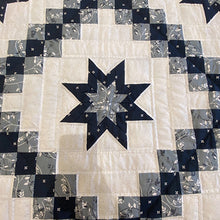 Blue Irish Chain Star Queen Quilt