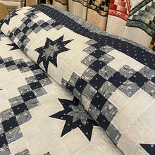 Blue Irish Chain Star Queen Quilt